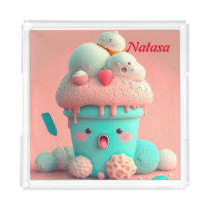 Kawaii  ice cream cup acrylic tray