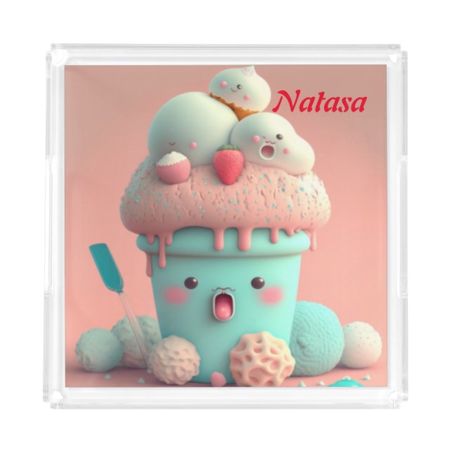 Kawaii  ice cream cup acrylic tray (Front)