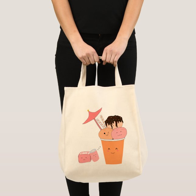 Kawaii Ice Cream Cup | Tote Bag (Front (Product))