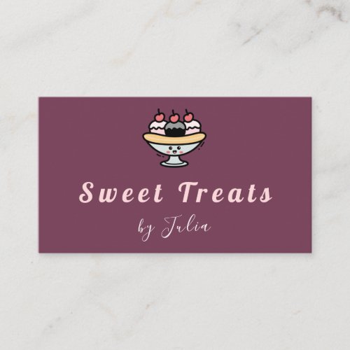 Kawaii Ice _ Cream Custom Homemade Dessert Pastel  Business Card