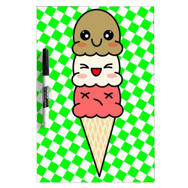 Kawaii Ice Cream Dry Erase Board (Front)
