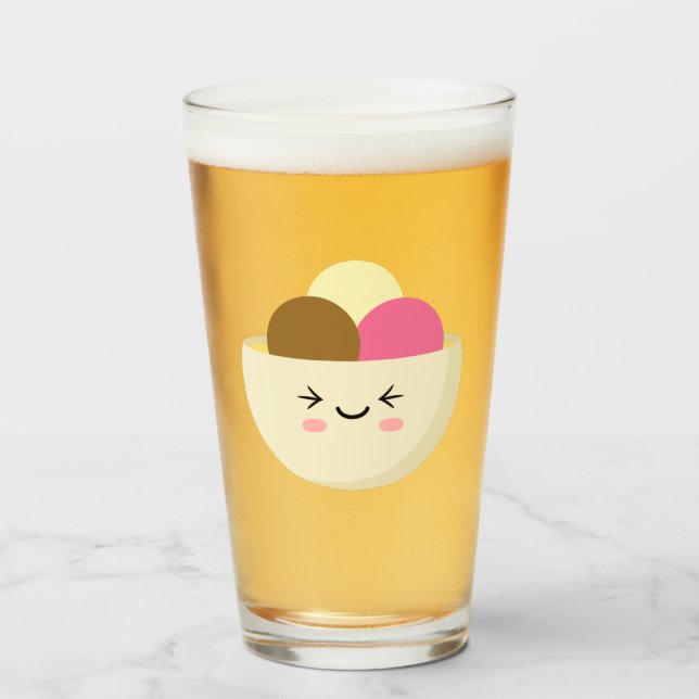 Kawaii Ice Cream Glass (Front Filled)