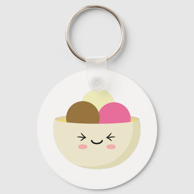 Kawaii Ice Cream Keychain (Front)