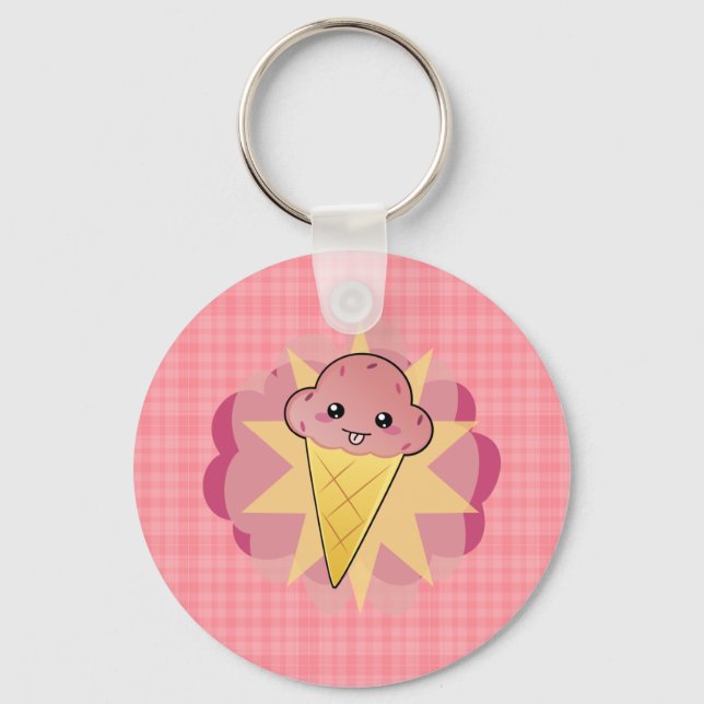 Kawaii Ice Cream Keychain (Front)
