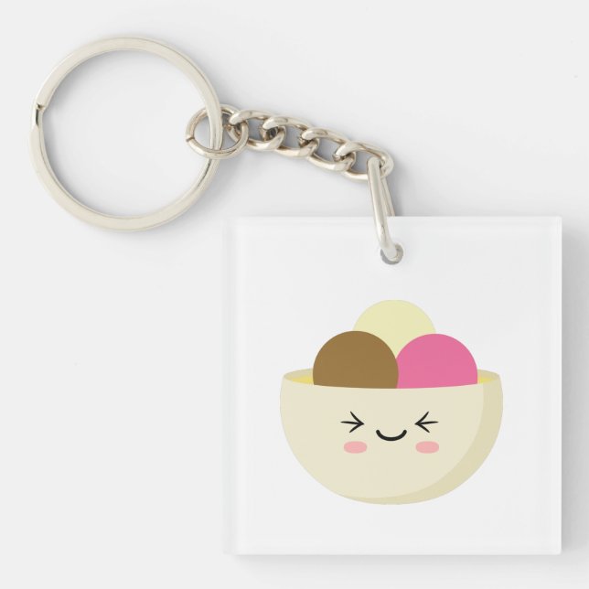 Kawaii Ice Cream Keychain (Front)