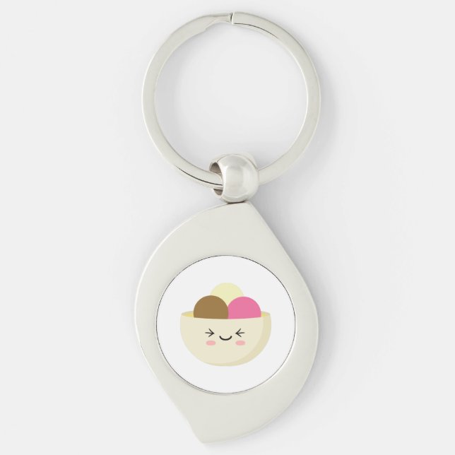 Kawaii Ice Cream Keychain (Front)