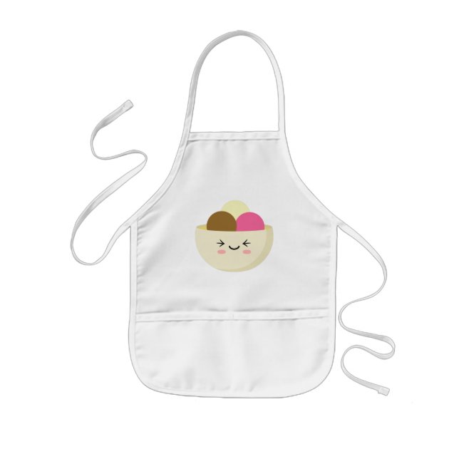 Kawaii Ice Cream Kids' Apron (Front)