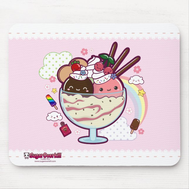 Kawaii Ice Cream Mouse Pad (Front)