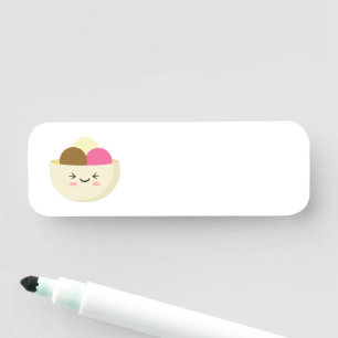 Kawaii Ice Cream Name Tag