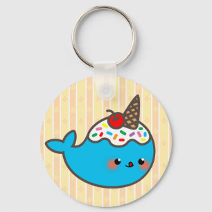 Kawaii Ice Cream Narwhal Keychain