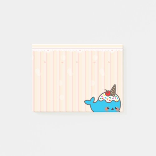 Kawaii Ice Cream Narwhal Post_it Notes