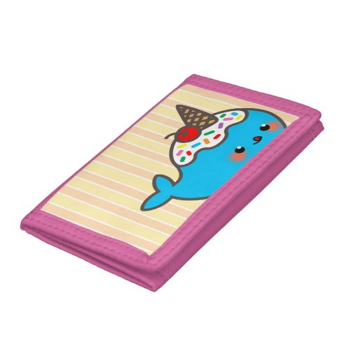 Kawaii Ice Cream Narwhal Trifold Wallet