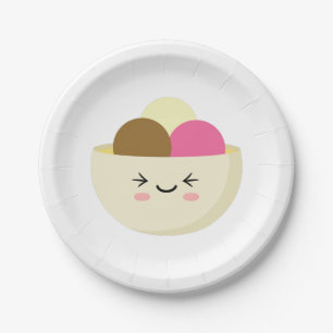 Kawaii Ice Cream Paper Plates
