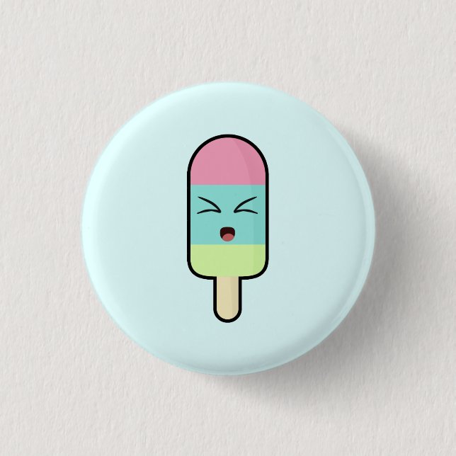 Kawaii Ice cream Pinback Button (Front)