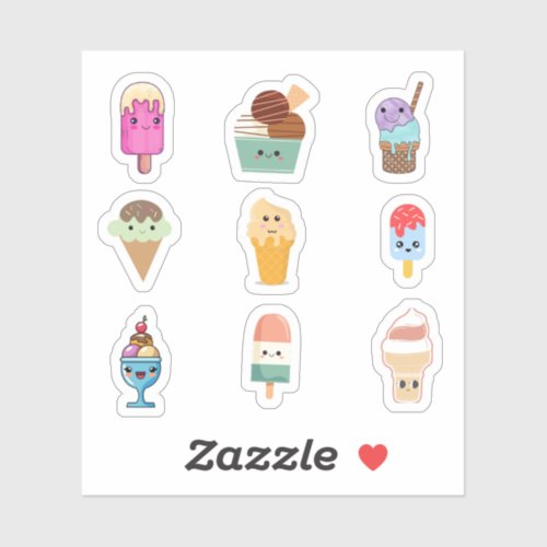 Kawaii Ice Cream Stickers