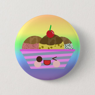 Kawaii Ice Cream Sundae Flavors Delicious Summer Pinback Button