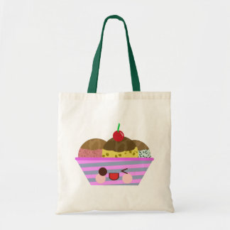Kawaii Ice Cream Sundae Flavors Delicious Summer Tote Bag