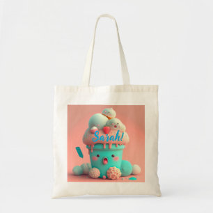 Kawaii ice cream tote bag