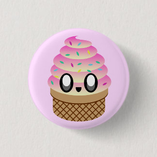KAWAII ICE CREAM TUTTI FRUTTI CONE PIN BUTTON