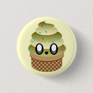 KAWAII ICE CREAM TWIST CONE PIN BUTTON
