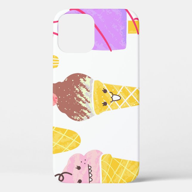 Kawaii ice creams, cute, seamless pattern. Case-Mate iPhone case (Back)