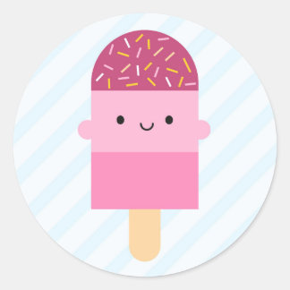 Kawaii Ice Lolly / Popsicle Classic Round Sticker