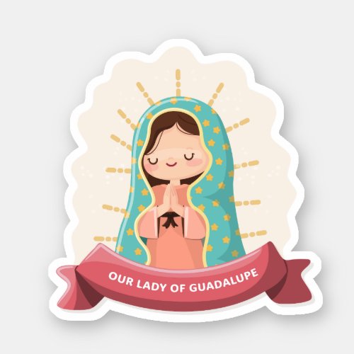 Kawaii image of the Virgin of Guadalupe Sticker