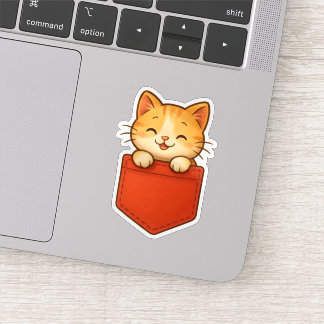  Kawaii in Red Pocket – Die-Cut Sticker