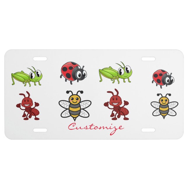 Kawaii Insects Thunder_Cove License Plate (Front)