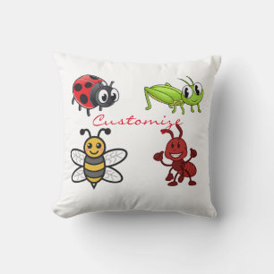 Kawaii Insects Thunder_Cove Throw Pillow