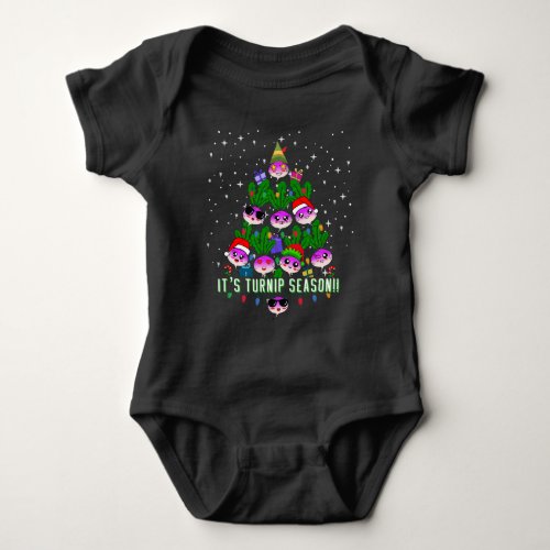 Kawaii Its Turnip Season Christmas Tree Funny Baby Bodysuit