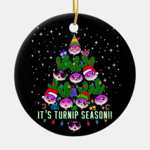 Kawaii Its Turnip Season Christmas Tree Funny Ceramic Ornament