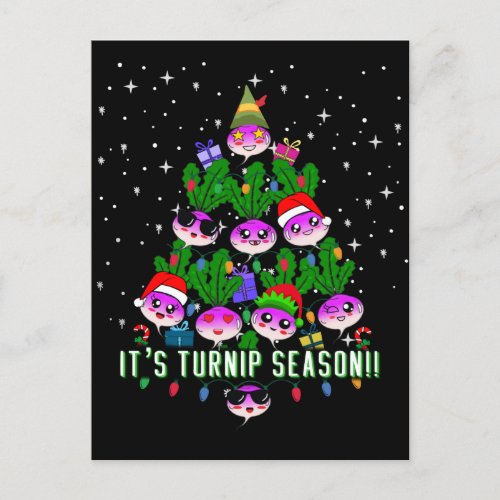 Kawaii Its Turnip Season Christmas Tree Funny Postcard