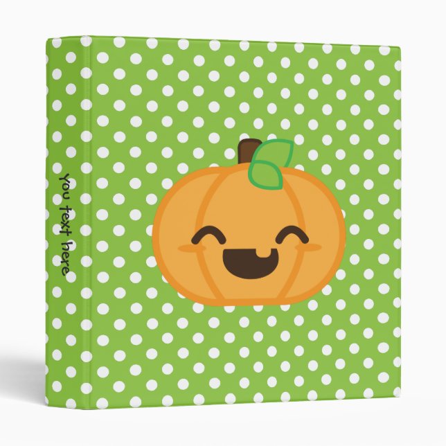 Kawaii Jack O Lantern Pumpkin Binder (Front/Spine)