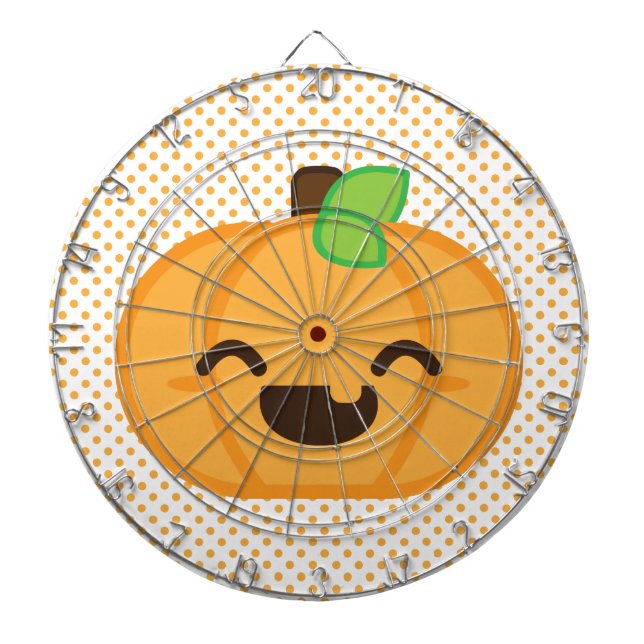 Kawaii Jack O Lantern Pumpkin Dart Board (Front)