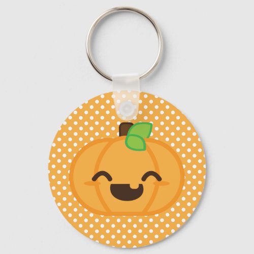 Kawaii Jack O Lantern Pumpkin Keychain