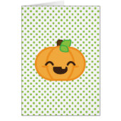 Kawaii Jack O Lantern Pumpkin Note Card (Front)