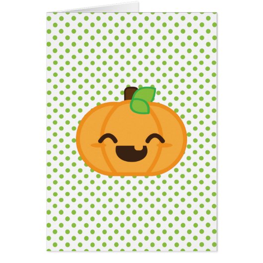 Kawaii Jack O Lantern Pumpkin Note Card (Front)