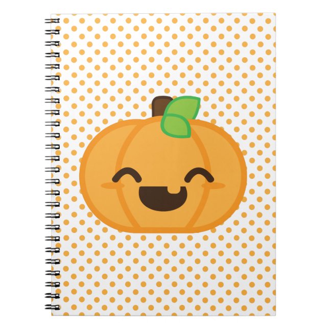 Kawaii Jack O Lantern Pumpkin Notebook (Front)