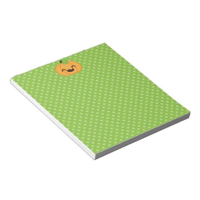 Kawaii Jack O Lantern Pumpkin Notepad (Angled)