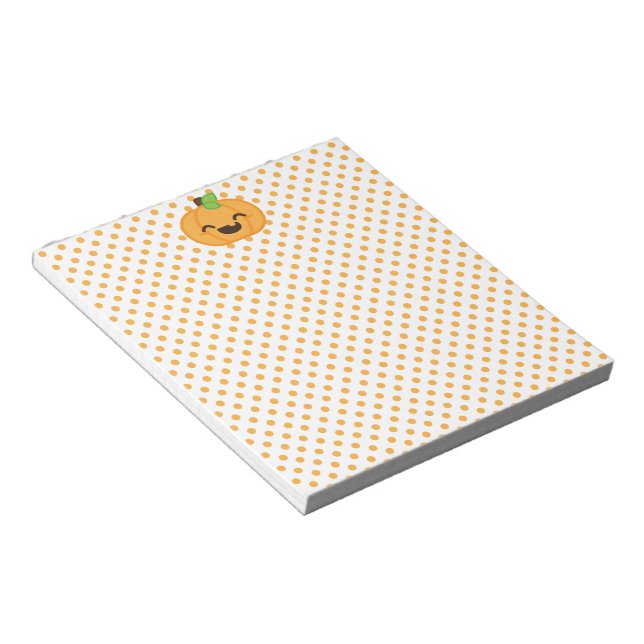 Kawaii Jack O Lantern Pumpkin Notepad (Angled)