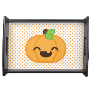 Kawaii Jack O Lantern Pumpkin Serving Tray