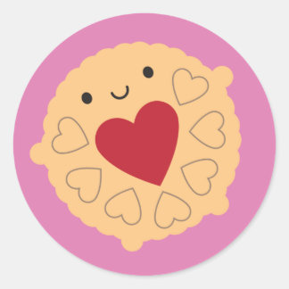 Kawaii Jammie Dodger Biscuit Classic Round Sticker