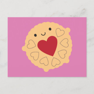 Kawaii Jammie Dodger Biscuit Postcard