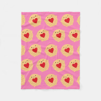 Kawaii Jammie Dodger Biscuits Fleece Blanket