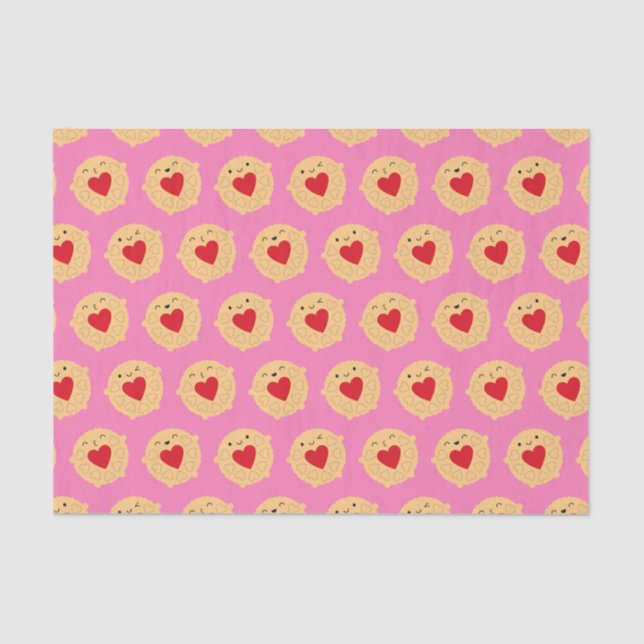 Kawaii Jammie Dodger Biscuits Tissue Paper (Front)