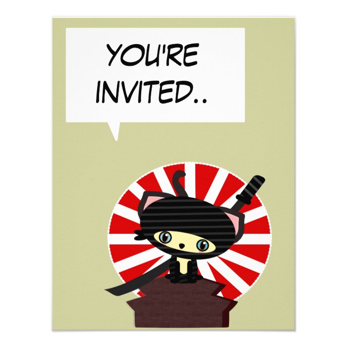 kawaii japan ninja invitation