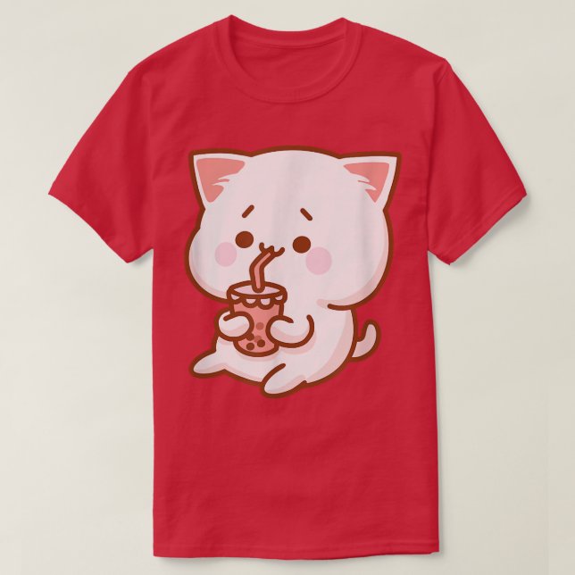Kawaii Japan Otaku Boba Tea Bubble Tea Neko Cute K T-Shirt (Design Front)