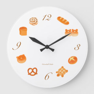 Kawaii Japanese Aesthetic Cozy Bakery Breads Large Clock