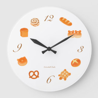 Kawaii Japanese Aesthetic Cozy Bakery Breads Large Clock
